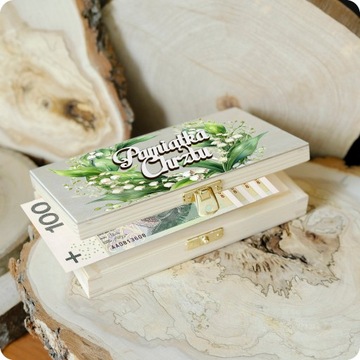 Pamiątka Chrztu Świętego Prezent na Chrzest Pudełko na Pieniądze