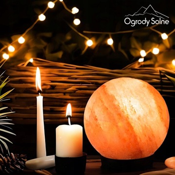 LAMPA SOLNA KULA okrągła z soli Himalajskiej naturalna OCZYSZCZACZ lampka