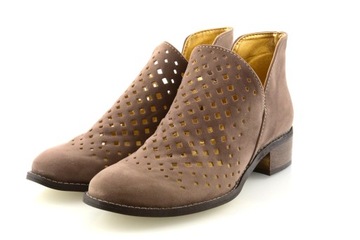 ПОЛЬСКИЕ КОРИЧНЕВЫЕ АЖУРНЫЕ ВЕСЕННЕ-ОСЕННИЕ БОТИНКИ 39