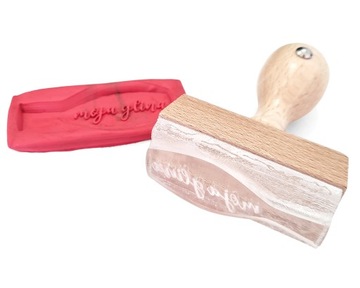 Precyzyjny stempel do gliny 20 mm akrylowy TWOJE LOGO, TEKST, GRAFIKA, WZÓR