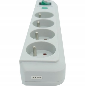 Удлинительный кабель для удлинителя перенапряжения, 4 розетки, кабель, 1,5 м, комплект переключателей, 2 шт.