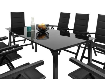 KOMPLET MEBLI OGRODOWYCH NA TARAS STÓŁ + 8 KRZESEŁ