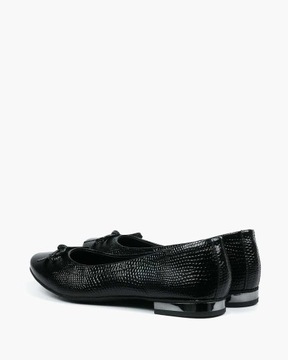 Черные женские кожаные балетки Oleksy R40