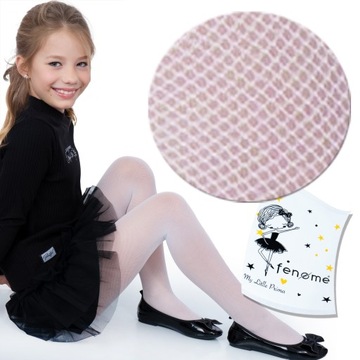 Rajstopy dziecięce SIATECZKA dziewczęce BIAŁE