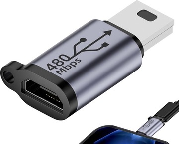 КАБЕЛЬ-АДАПТЕР ДЛЯ ТЕЛЕФОНА MICRO USB — MINI USB, 480 Мбит/с, 18 Вт, V4