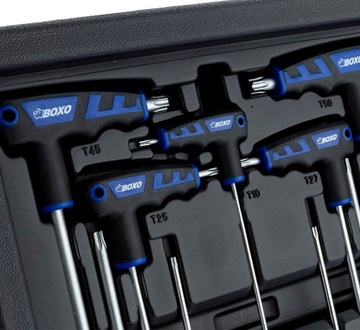 Ключи Torx с ручкой, 9 элементов + подставка BOXO