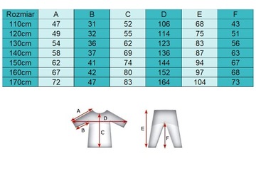 Strój do judo / Judoga marki UONE - 120cm - biała