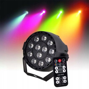 Светодиодный прожектор PAR DMX 12x 3 Вт, RGB, пульт дистанционного управления
