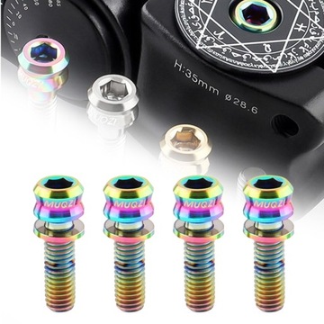 4 szt. Mostek kierownicy roweru śruby tytanowe M6 motocykl M5 17 wielokolorowy