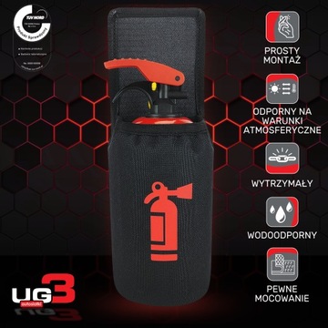 КРЫШКА АВТОМОБИЛЬНОГО ОГНЕТУШИТЕЛЯ С ДЕРЖАТЕЛЕМ НА ЗАЛИПЕ UG3