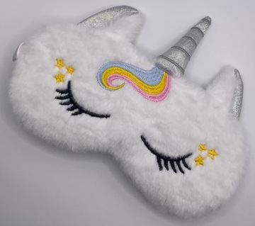 МАСКА ДЛЯ СНА ДЛЯ ГЛАЗ РАССЛАБЛЕНИЕ БЕЛЫЙ ЕДИНОРОГ РАДУГА ПЛЮШ