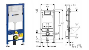 STELAŻ GEBERIT PRZYCISK DELTA MISA WC VILA SYSTEM RIMLESS TORNADO