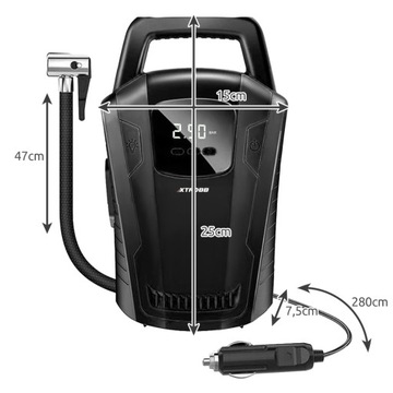 Kompresor Samochodowy 12V Pompowania Opon Pompka Sprężarka Elektryczna LED