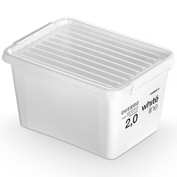 POJEMNIK PLASTIKOWY PUDEŁKO Z POKRYWĄ DO PRZECHOWYWANIA BOX BIAŁY 2L
