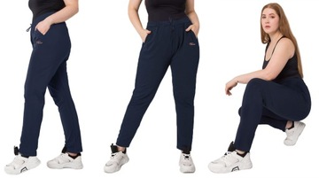 CIEPŁE dresy Spodnie damskie DRESOWE szar 5547 XL