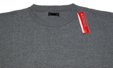 SWETER swetr MĘSKI duży 5XL szer.132cm cienki elastyczny MELANŻ JASNO-SZARY