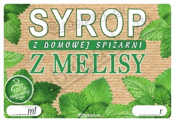 Etykieta na SYROP - MELISOWY 20 szt.