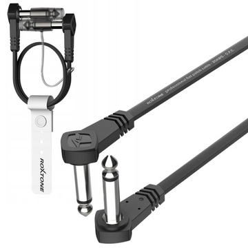 KABEL JACK 6.3 ZŁĄCZKA PATCH DO EFEKTÓW GITAROWYCH FLAT PŁASKI ROXTONE 30cm