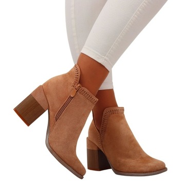 ЖЕНСКИЕ ЗАМШЕВЫЕ БОТИНКИ НА ЛЕГКОМ КАБЛУКЕ