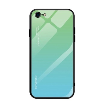 SZKLANE ETUI GLASS CASE do Apple iPhone 7 PLUS 8 PLUS TURKUSOWY