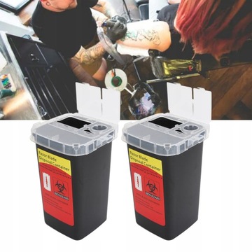 2 шт. Контейнер для использованных лезвий. Открывающийся.