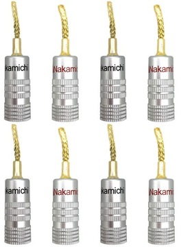 NAKAMICHI Wtyki szpilkowe pleciony kabel OFC 8szt