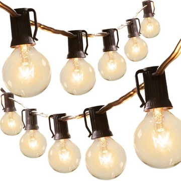 GIRLANDA OGRODOWA LAMPKI LUB ŁAŃCUCH ŚWIETLNY 15M 25+2 ŻARÓWKI W ZESTAWIE