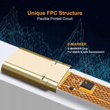 Короткий кабель USB C, 100 Вт, 0,5 фута, 40 Гбит/с