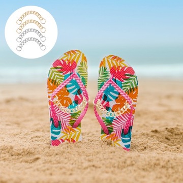 Цепочка для обуви Украшения с кристаллами Золото 4 шт.