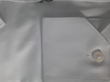 Koszula męska biała satyna garniturowa slimfit L