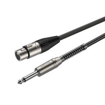 Kabel mikrofonowy 3M, XLR żeńskie, Jack 6.3mm Mono