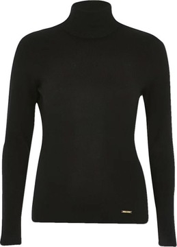 River Island Klasyczny Czarny Gładki Lekki Sweter Kobiecy Golf XXS 32