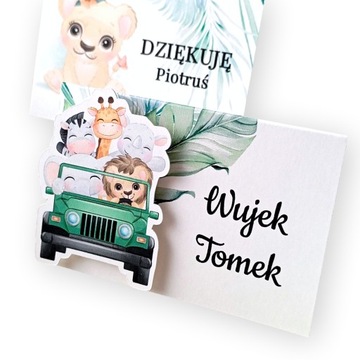 safari | WINIETKI IMIONA GOŚCI + PODZIĘKOWANIE ROCZEK URODZINY DZIECIĘCE