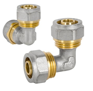 KOLANO PEX ALUPEX SKRĘCANE PODWÓJNE 25x20 SKR DIAMOND