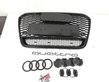 RS6 NOVÝ MASKA MŘÍŽKA CHLADIČŮ AUDI A6 C7 2011-14 FULL BLACK QUATRO