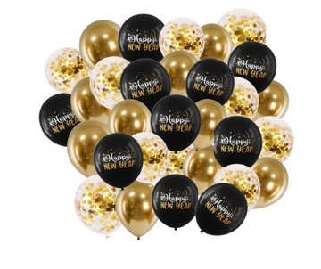 Balony na sylwestra 2024 Dekoracja Zestaw 30 szt