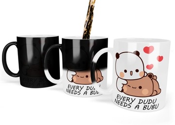 KUBEK MAGICZNY Z NADRUKIEM BUBU DUDU DLA PAR DZIEWCZYNY CHŁOPAKA WALENTYNKI