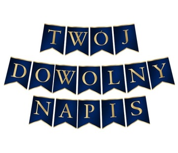 BANER granatowy girlanda TWÓJ NAPIS tekst dowolny