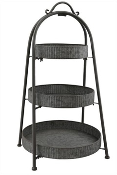 PATERA SZARA METALOWA 3-POZIOMOWA 68 cm