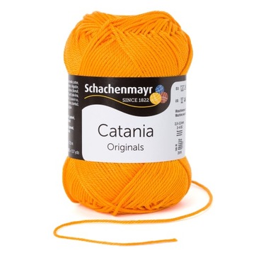 50g włóczka 100% bawełna Catania pomarańczowa 411