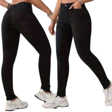 SPODNIE JEANS GOODIES CZARNE DAMSKIE RURKI 40/L