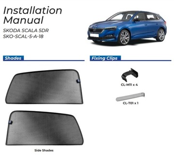 Skoda Scala 19 боковые шторки - солнцезащитные шторки