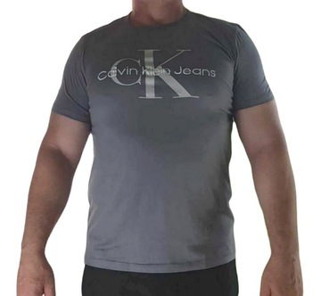 Męska koszulka Calvin Klein Jeans t-shirt J30J320806 oryginalna szara - XXL