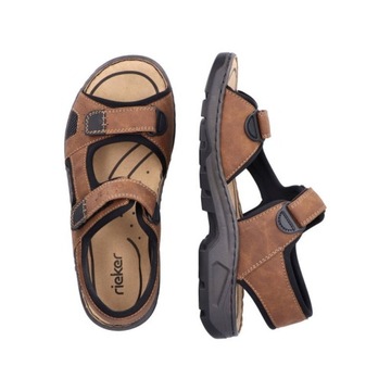 Komfortowe sandały męskie na rzep Rieker 26156-25