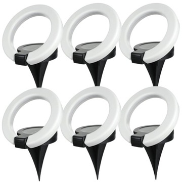 6x Lampka Solarna LED Regulowany Solar RING Wbijany z Czujnikiem Zmierzchu