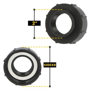 Переходник для подключения соединителя Mauzer S100x8 x 2 дюйма GW Резервуар Mauser