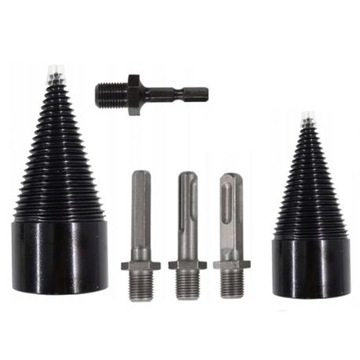 Шнек для колки дров, дрель, конус колки, 2 адаптера