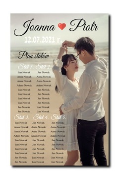 Plan stołów tablica obraz ze zdjęciem 70x50