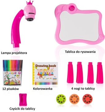 ПРОЕКТОР ДЛЯ ДЕТЕЙ ДЛЯ РИСОВАНИЯ ПРОЕКТОР НА НОЖКАХ, 24 СЛАЙДА, РОЗОВЫЙ НАБОР