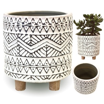 Osłonka ceramiczna AZTECKIE WZORY 15x15x15.5cm